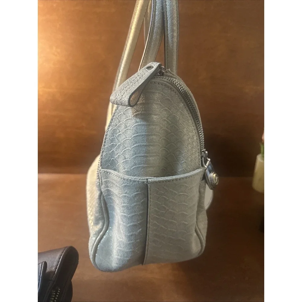 MAKOWSKY BEIGE faint, Green, Silver Tone-Accents, leather/suede SHOULDER/HANDBAG
